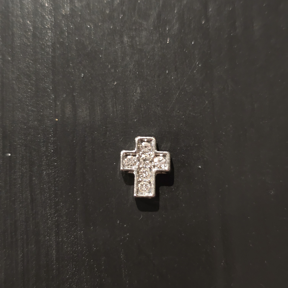 Silver Cross Pendant with Crystals
